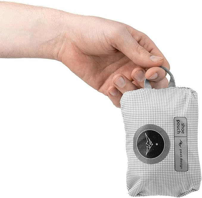 Peak Design Shoe Pouch, Raw, Ultralight Travel Organizer Bag for Shoes or Other Items, Weatherproof Shell, Packs into Itself, Fits 1–2 Pairs of Shoes, Works with Peak Design Travel Bags