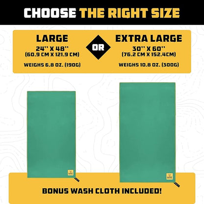 Wise Owl Outfitters Microfiber Camping Towel - Quick Dry Towel for Travel, Backpacking, Hiking, Beach, Gym & Yoga - Compact, Fast Drying & Lightweight