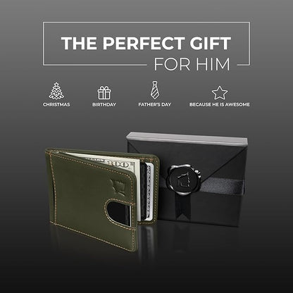 Kingly Cash Pocket Slim Wallet for Men - RFID Blocking Leather Card Holder - Minimalist Men’s Wallet for Front Pockets - Holds 1-15 Cards & Cash - Durable Italian Leather Wallets