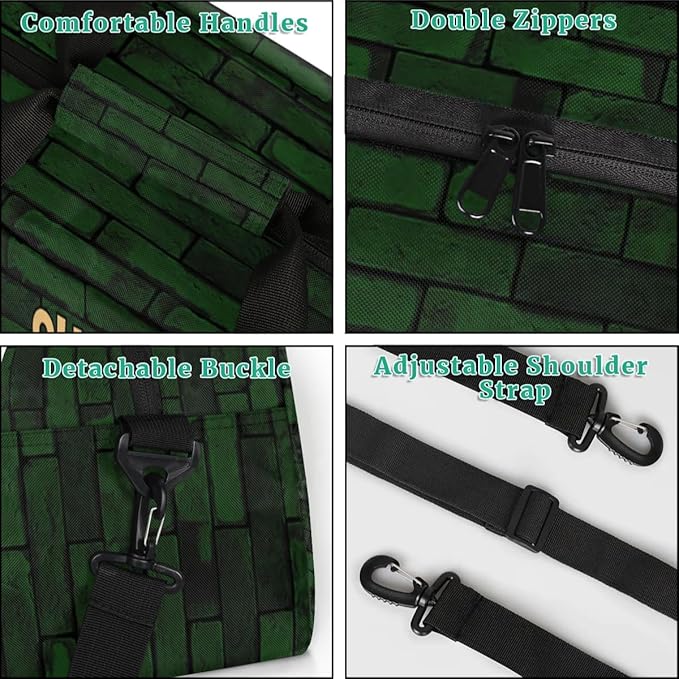 Personalized Duffel Bag for Kids Girls Boys, Scary Dinosaur Custom Name Gym Bag Overnight with Padded Handles Carry On Weekend Sports Travel Bag for School Practice Gymnastics Ballet