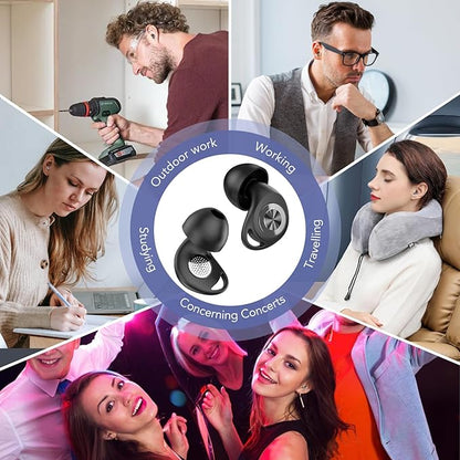 Ear Plugs for Sleeping Noise Cancelling, Ultra-Soft Silicone Ear Plugs for Sleep, 45dB Reusable Noise Cancelling Ear Plug Hearing Protection for Study/Work/Concert, EarPlugs with Case & 8 Eartips