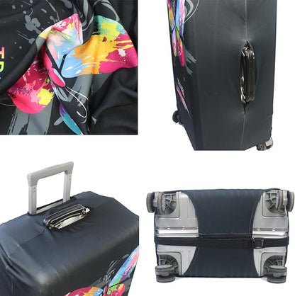 MosaiRudo Thicker Luggage Cover Elastic Suitcase Cover Protector Fits 18-32 Inch Suitcase Travel Accessories (Butterfly, XL)