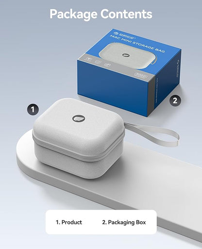 ORICO Protective Carrying Case for Apple 2024 Mac mini M4, M4 Pro, Portable Hard Shell Travel Storage Bag, Nylon Braided, Water Resistant (M)