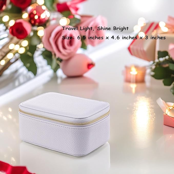 Vlando Travel Jewelry Box Organizer - 8 Small Velvet Zipped Pouches Pockets for Jewelries Necklaces Rings Earrings Sorting Storage, Lilac Purple