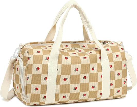 BLUBOON Duffle Bag Girls Kids Cute Gym Bag with Shoes Compartment & Wet Separation Waterproof Sports Overnight Travel Bag