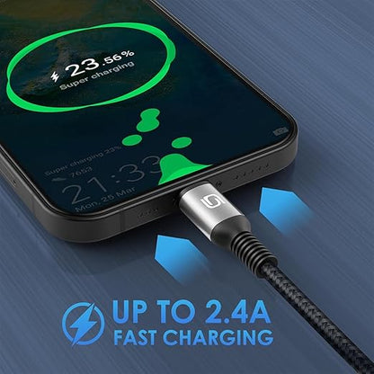 iPhone Charger 10FT Long Cable 3Pack [Apple MFi Certified] USB-A to Lightning Cable Nylon Braided Fast Charging Cord Compatible with iPhone 14/13/12/11 Pro Max/XR/XS/X/8/7/Plus/6S iPad/iPod/AirPods