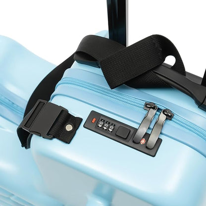 CNCEST 20" Kid's Ride-On Travel Suitcase with Wheels, Carry Trolley Luggage with Password Lock, Children's Ride-On Trolley for Children's Day Gift, Festival Gift