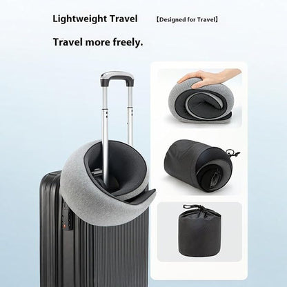 Travel Neck Pillow for Airplanes,Memory Foam Ergonomic Pillow Vacation Essentials with Eye Mask & Ear Plugs,Stowable Pillows for Sleeping, Car, Home,Office