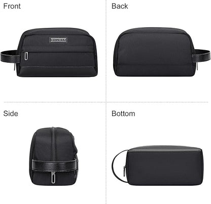 WITZMAN Toiletry Bag for Men Women Lightweight Hanging Travel Bathroom Bag Water-resistant Dopp Kit Shaving Bag Cosmetic bag （B692 Black）
