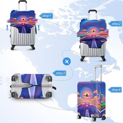 ANNA QUEEN Travel Luggage Cover Suitcase Protector Suitcase Cover Anti-Scratch,Stretchable Luggage Travel Bag Cover Washable