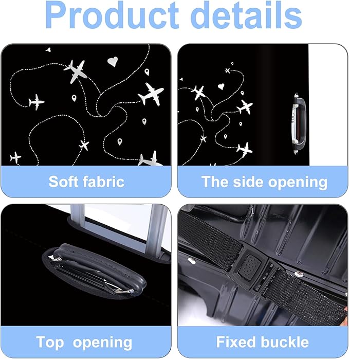 Luggage Cover Washable Suitcase Protector Anti-Scratch,Stretchable Fit for 20-34Inch Luggage Durable Travel Bag Cover with Zipper Closure (Airline, M(fits 24-26Inch suitcase))