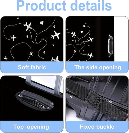 Luggage Cover Washable Suitcase Protector Anti-Scratch,Stretchable Fit for 20-34Inch Luggage Durable Travel Bag Cover with Zipper Closure (Airline, M(fits 24-26Inch suitcase))