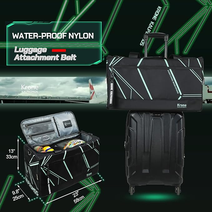 Sneaker Bag, Sport Duffel Bag for Men Women, Gym Bag, Gear Bag, Krone Kalpasmos Versatile Travel Duffel Bag with 3 Removable Dividers, Designer Collection