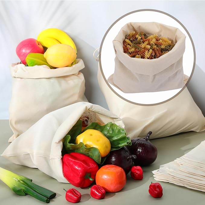 Hillban Shoes Bag for Travel Storage Dust Proof Cotton Drawstring Bag Breathable Pouch for Travel Home Pantry Accessories