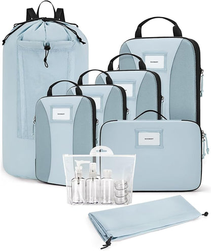 BAGSMART Compression Packing Cubes, 6 PCS Packing Cubes for Suitcases, Travel Bags Organizer for Luggage, Lightweight Packing Cube for Travel Essentials