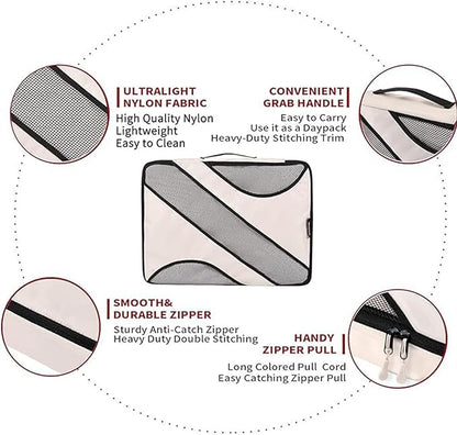 BAGAIL 6 Set Packing Cubes,Travel Luggage Packing Organizers