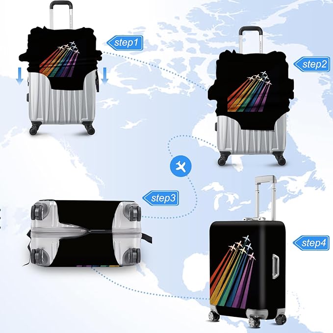 ANNA QUEEN Travel Luggage Cover Suitcase Protector Suitcase Cover Anti-Scratch,Stretchable Luggage Travel Bag Cover Washable