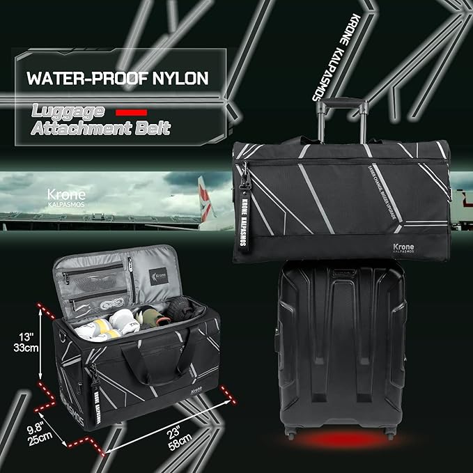 Sneaker Bag, Sport Duffel Bag for Men Women, Gym Bag, Gear Bag, Krone Kalpasmos Versatile Travel Duffel Bag with 3 Removable Dividers, Designer Collection