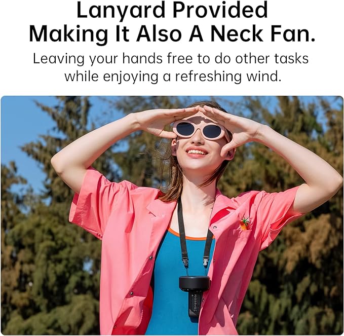 JISULIFE Handheld Fan Life7 – Ultimate Flexibility: High-Power Motor, LED Display, 19.5 Hrs Cooling, 5000mAh Rechargeable, 5-Speed, Foldable Design, 3-IN-1 Portable Fan for Travel Cruise Beach(Black)