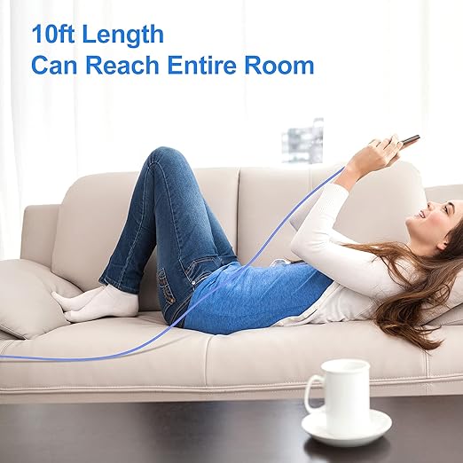 Durcord USB C Charger Cable Fast Charging, 2Pack 60W 10ft USB C to USB C Cable for Android Phone Pad, Type C to Type C Charger Braided USB Cable Compatible with iPhone 15 Pro/Plus/Max Blue