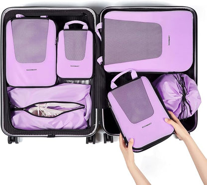 BAGSMART Compression Packing Cubes for Travel, 6 Set/5 Set/4 Set, Compression Suitcase Organizer Bags Set for Suitcases Travel Essentials, Lightweight Packing Organizers