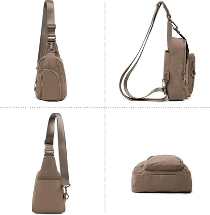 ODODOS Daily Sling Bag with Adjustable Straps Crossbody Chest Bag Lightweight Small Backpack for Casual Traveling Hiking