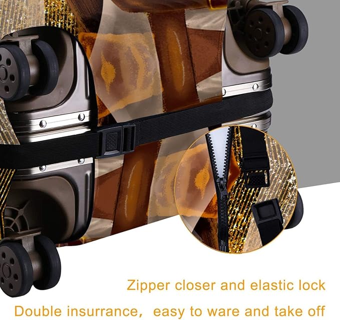 Travel Suitcase Protector African Queen And King Black Crown Elastic Protective Washable Luggage Cover With Concealed Zipper Suitable For Medium (A little large)