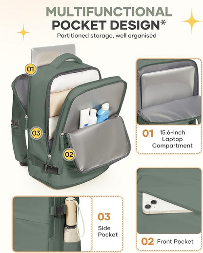 coofay Large Travel Backpack For Women Men Airline Approved Carry On Backpack Flight Approved Waterproof Sports Luggage Backpack Casual Daypack Small Hiking Backpack