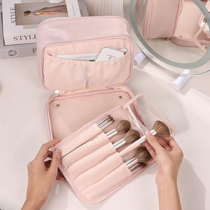 Pocmimut Clear Makeup Bags,Small Makeup Pouch with Large Cosmetic Bag Toiletry Bag Car Accessories Storage for Women Men,Travel Essentials Organizers,Pink