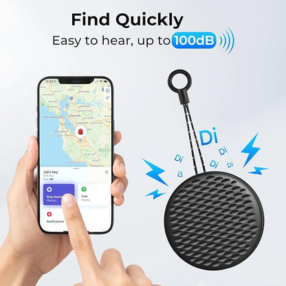 Air Tracker Tags-2 Pack, Bluetooth Tracker for Apple Find My (iOS Only), Smart Tracking Tag with 100dB Sound and Replaceable Battery, Key Finder Item Locator for Luggage Keys Wallet Backpack (Medium)