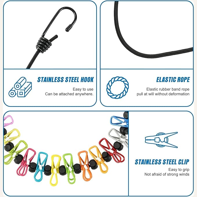 (Hook Magnet Upgrade) Magnetic Clothesline for Cruise Ship Cabin Approved, Rubber Coated Non-Scratch Strong Magnets, Ship Approved Clothesline for Cruise Ship Essentials 2025