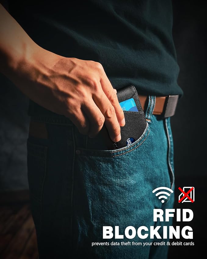 Zitahli Wallet for Men Slim 11 Credit Card Holder RFID Blocking Small Men's Wallet Bifold Minimalist Front Pocket With Mens Gifts Box