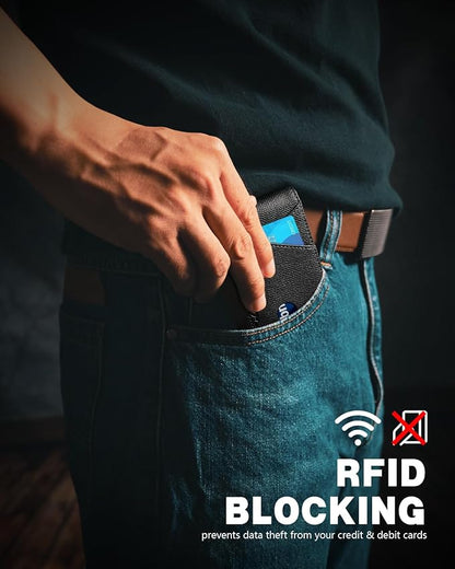 Zitahli Wallet for Men Slim 11 Credit Card Holder RFID Blocking Small Men's Wallet Bifold Minimalist Front Pocket With Mens Gifts Box