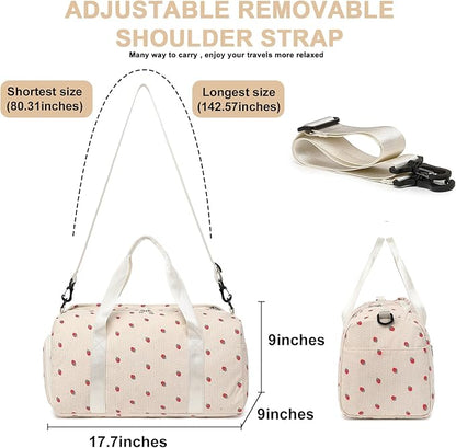 BLUBOON Duffle Bag Girls Kids Cute Gym Bag with Shoes Compartment & Wet Separation Waterproof Sports Overnight Travel Bag