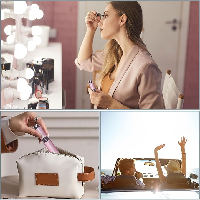 10 PCS 8ml Perfume Atomizer Refillable Bottle, Cologne Travel Spray Bottle, Mini Spray Empty for Refill, Refillable Portable Sprayer (Pink)