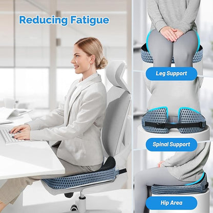 Large Memory Seat Cushion,Car Seat Cushion are Used to Relieve Sciatica, Suitable for Offices, Cars, Wheelchairs, Multi-Purpose (Black Mesh)