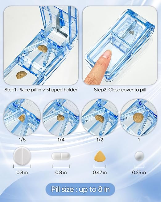 Monthly Pill Organizer 3 Times a Day, FRIWOLE Medicine Box with Portable Weekly Pill Bag, Keychain Pill Case, Pill Cutter and 2 Sticker (Purple, 3 Times a Day)