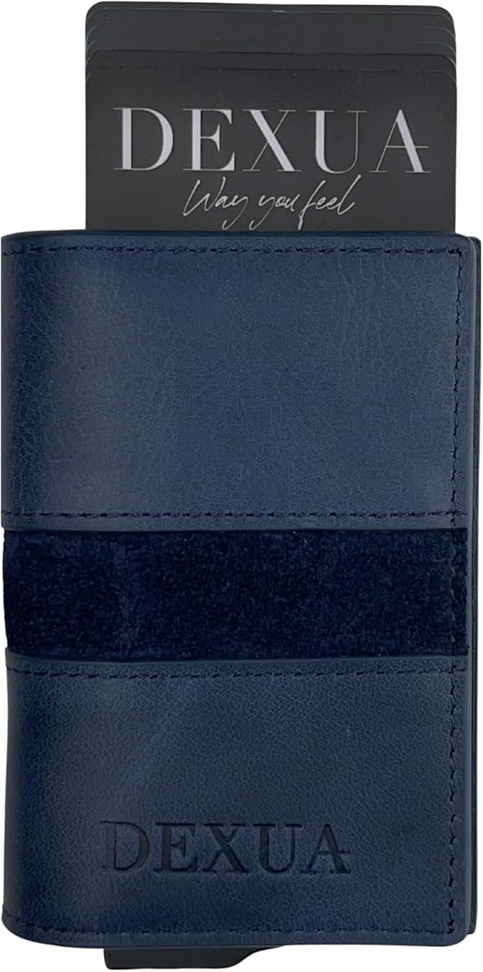 Mens Wallet, Premium Leather Slim Wallet, RFID Blocking Pop-Up Card Holder, Extra Credit Card Slots, Cash Slot, Magnetic Closure, Christmas Gift Ready Gift Box Included