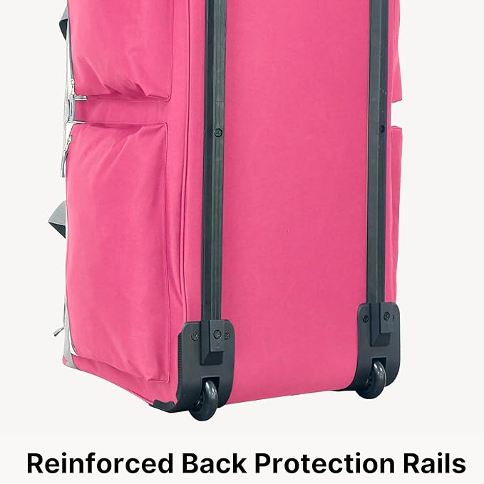 Olympia U.S.A. 33 inch Jumbo Size 8 Pockets Wheeled Rolling Duffel Bag Water Resistant Luggage Lightweight Travel Suitcase with Retractable Handle