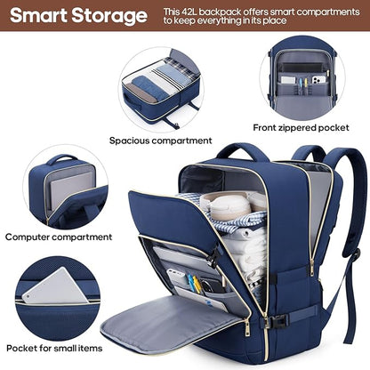 Luggage Sets 3 Piece, Carry On Luggage 20In With Spinner Wheels,PC Hardside Suitcase Set with TSA Lock,Durable Carry On Suitcase With Travel Backpack for Men (Navy Blue, 3 piece set (BP/20inch))