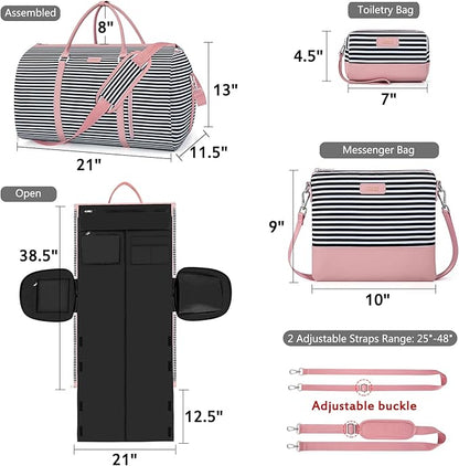 Convertible 2-in-1 Garment Bags for Travel, Carry On Garment Duffle Bag With Shoe Compartment Large Weekender Bag for Women Men Hanging Suitcase Suit Travel Duffel Overnight Bags 4pcs Set