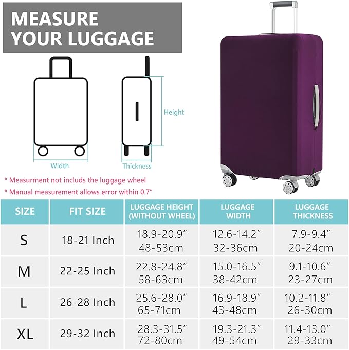 Travelkin Luggage Covers For Suitcase Tsa Approved,Suitcase Cover Protector Fit 18-32 Inch Luggage