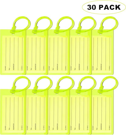 30 Pack Luggage Tags for Suitcases, Airplane Travel Essentials for Flying, International Travel Must Haves, and Luggage Accessories by Sodsay