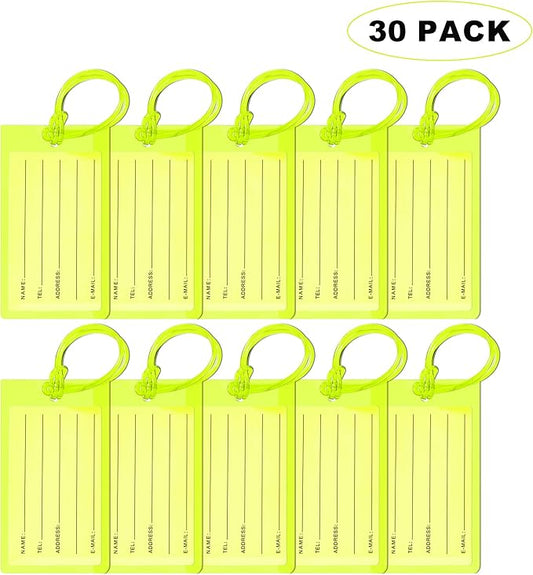 30 Pack Luggage Tags for Suitcases, Airplane Travel Essentials for Flying, International Travel Must Haves, and Luggage Accessories by Sodsay