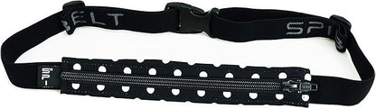 SPIbelt Running Belt for Women Men, Phone Holder for Running, Running Fanny Pack, Holder for Phone, Running Waist Pack, Adjustable Waist, [Fits All Phones]. Black White Polka Dot/Black Zipper