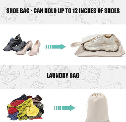 Travel Packing Cube Luggage Organizer - Travel Essential Accessory for Suitcase Lightweight Durable Toiletry Cosmetic Laundry Shoe Compression Carry on Storage Large Bag 10 set