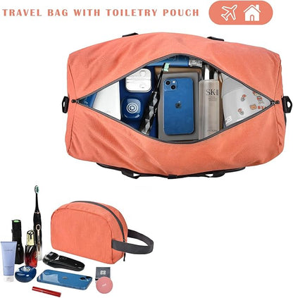 Felipe Varela Duffle Bag with Shoes Compartment and Adjustable Strap,Foldable Travel Duffel Bags for Men Women,Waterproof Duffel Bags