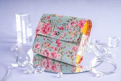 Pill Organizer,LIZIMANDU Weekly Travel Pill Case Box Medication Reminder Daily AM PM, Day Night 7 Compartments,for 4 Times A Day, 7 Days a Week-Includes Leather PU Carrying Case (Blue Rose)