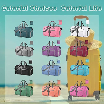 Dimayar 115L Travel Duffle Bag for Men Women - Foldable Duffel Bag with Shoes Compartment - Overnight Bags Waterproof & Tear Resistant(White)