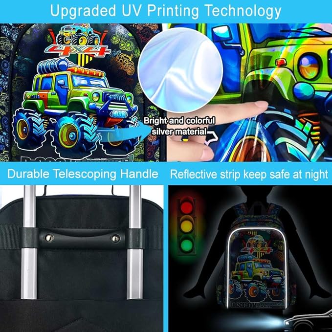 Kids Suitcase with Wheels for Girls and Boys, Rolling Carry on Luggage for Toddler Children